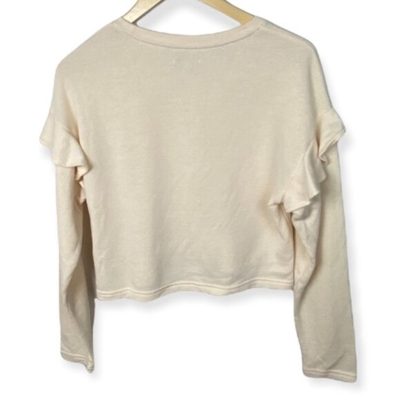 NWT Revolve Amuse Society Rose Fleece Pullover Size XS Ruffle Sweatshirt Top - Picture 4 of 14
